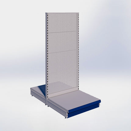 Middenstelling perforatie - H180 x B80 x D67 cm - 1 niveau - Grijs