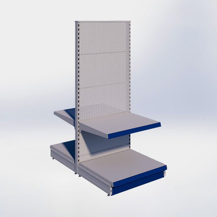 Middenstelling perforatie - H180 x B80 x D67 cm - 2 niveaus - Grijs