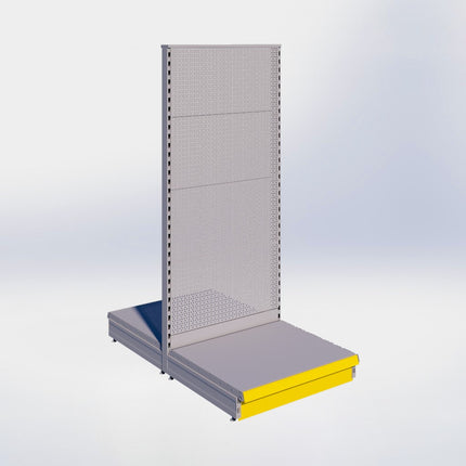 Middenstelling perforatie - H180 x B80 x D67 cm - 1 niveau - Grijs