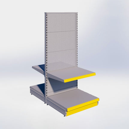 Middenstelling perforatie - H180 x B80 x D67 cm - 2 niveaus - Grijs