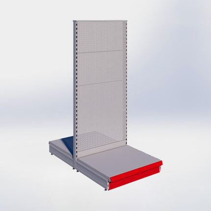 Middenstelling perforatie - H180 x B80 x D67 cm - 1 niveau - Grijs