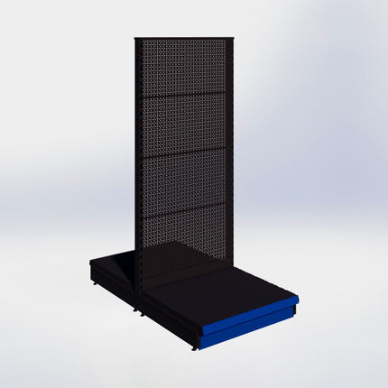 Middenstelling perforatie - H180 x B80 x D67 cm - 1 niveau - Zwart