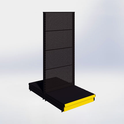 Middenstelling perforatie - H180 x B80 x D67 cm - 1 niveau - Zwart