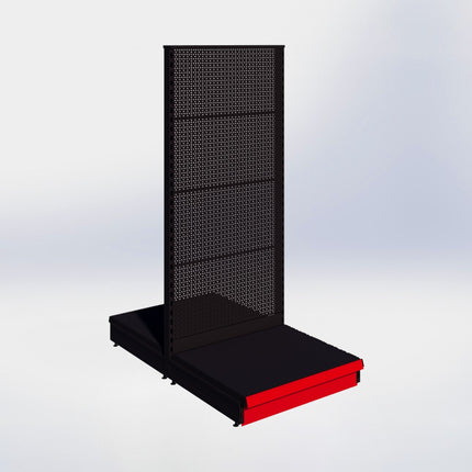 Middenstelling perforatie - H180 x B80 x D67 cm - 1 niveau - Zwart