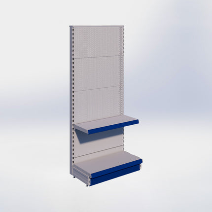 Kopstelling perforatie - H180 x B80 x D37 cm - 2 niveaus - Grijs