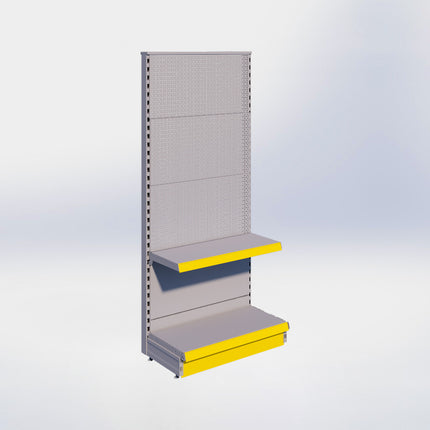 Kopstelling perforatie - H180 x B80 x D37 cm - 2 niveaus - Grijs