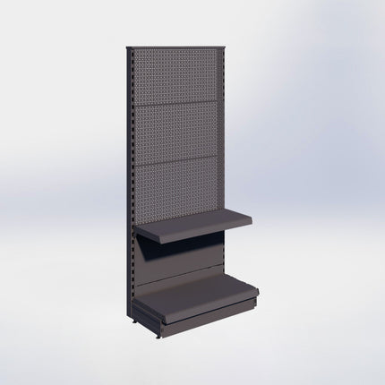 Kopstelling perforatie - H180 x B80 x D37 cm - 2 niveaus - Antraciet