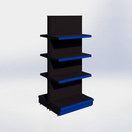 Middenstelling - H180 x B80 x D37 cm - 4 niveaus - Zwart