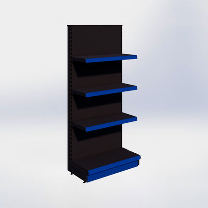 Kopstelling - H180 x B80 x D37 cm - 4 niveaus - Zwart