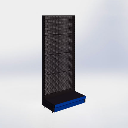 Kopstelling perforatie - H180 x B80 x D37 cm - 1 niveau - Zwart