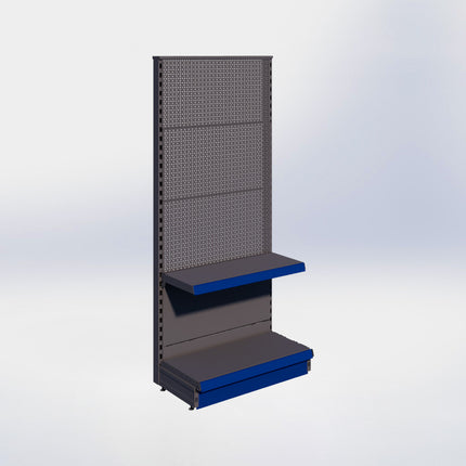 Kopstelling perforatie - H180 x B80 x D37 cm - 2 niveaus - Antraciet