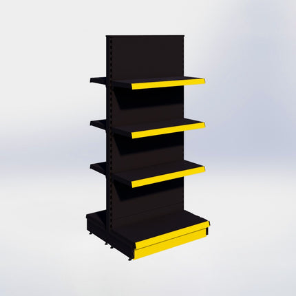 Middenstelling - H180 x B80 x D37 cm - 4 niveaus - Zwart