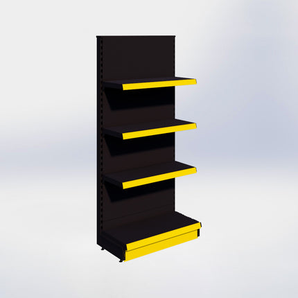 Kopstelling - H180 x B80 x D37 cm - 4 niveaus - Zwart