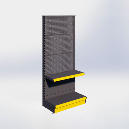 Kopstelling perforatie - H180 x B80 x D37 cm - 2 niveaus - Antraciet