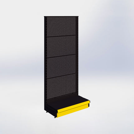 Kopstelling perforatie - H180 x B80 x D37 cm - 1 niveau - Zwart