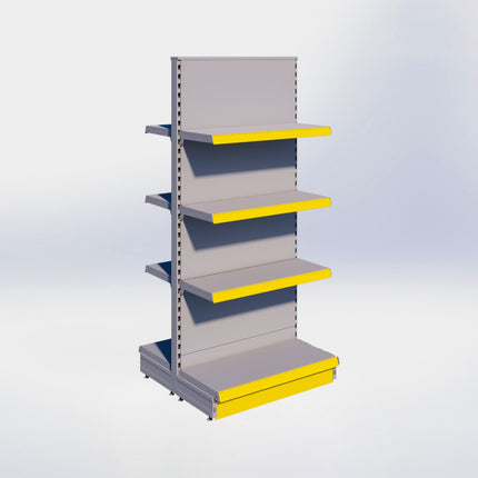 Middenstelling - H180 x B80 x D37 cm - 4 niveaus - Grijs