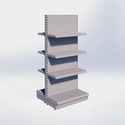 Middenstelling - H180 x B80 x D37 cm - 4 niveaus - Grijs