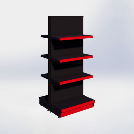 Middenstelling - H180 x B80 x D37 cm - 4 niveaus - Zwart