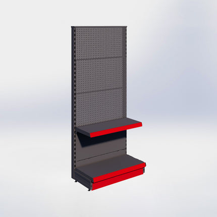 Kopstelling perforatie - H180 x B80 x D37 cm - 2 niveaus - Antraciet