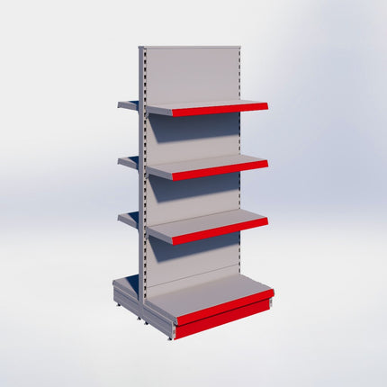 Middenstelling - H180 x B80 x D37 cm - 4 niveaus - Grijs