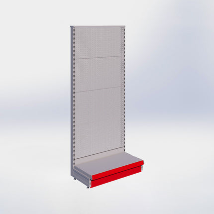 Kopstelling perforatie - H180 x B80 x D37 cm - 1 niveau - Grijs