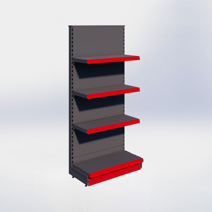 Kopstelling - H180 x B80 x D37 cm - 4 niveaus - Antraciet