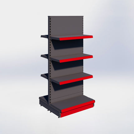 Middenstelling - H180 x B80 x D37 cm - 4 niveaus - Antraciet