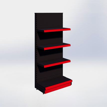 Kopstelling - H180 x B80 x D37 cm - 4 niveaus - Zwart