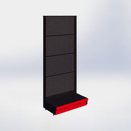 Kopstelling perforatie - H180 x B80 x D37 cm - 1 niveau - Zwart