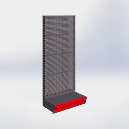 Kopstelling perforatie - H180 x B80 x D37 cm - 1 niveau - Antraciet