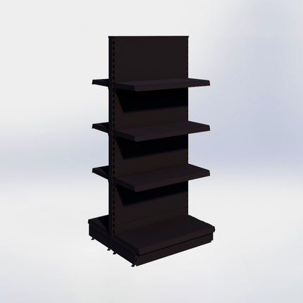 Middenstelling - H180 x B80 x D37 cm - 4 niveaus - Zwart