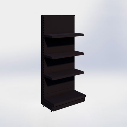 Kopstelling - H180 x B80 x D37 cm - 4 niveaus - Zwart