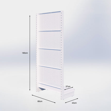 Kopstelling perforatie - H180 x B80 x D37 cm - 1 niveau - Antraciet