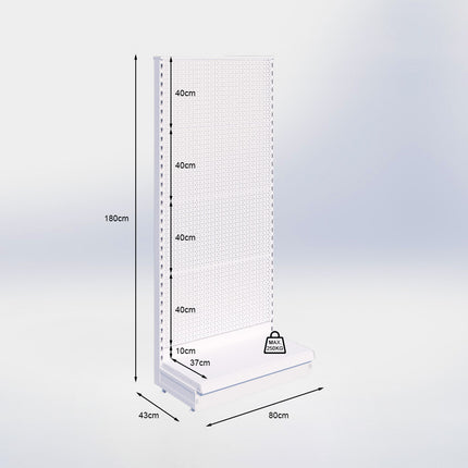 Kopstelling perforatie - H180 x B80 x D37 cm - 1 niveau - Antraciet