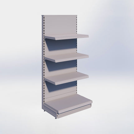 Kopstelling - H180 x B80 x D47 cm - 4 niveaus - Grijs