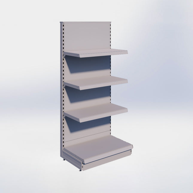 Kopstelling - H180 x B80 x D47 cm - 4 niveaus - Grijs