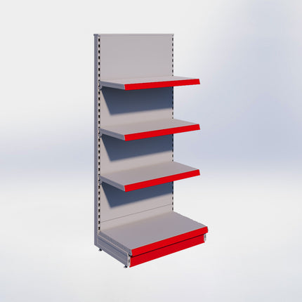 Kopstelling - H180 x B80 x D47 cm - 4 niveaus - Grijs