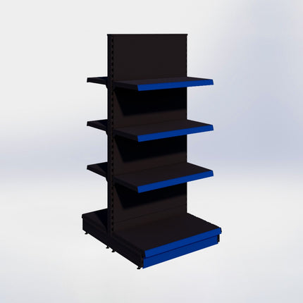 Middenstelling - H180 x B80 x D47 cm - 4 niveaus - Zwart