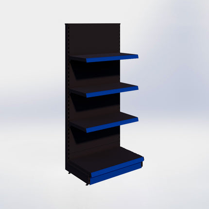 Kopstelling - H180 x B80 x D47 cm - 4 niveaus - Zwart