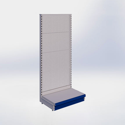 Kopstelling perforatie - H180 x B80 x D47 cm - 1 niveau - Grijs