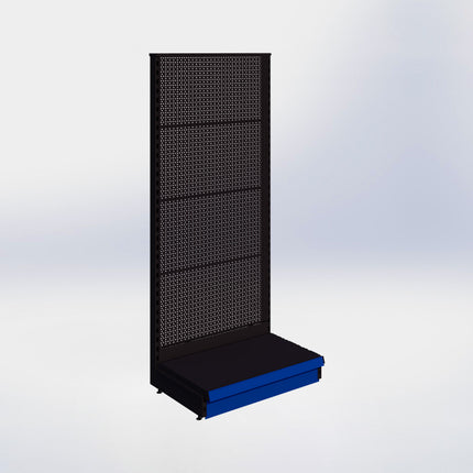 Kopstelling perforatie - H180 x B80 x D47 cm - 1 niveau - Zwart