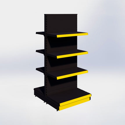 Middenstelling - H180 x B80 x D47 cm - 4 niveaus - Zwart