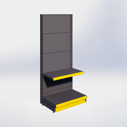 Kopstelling perforatie - H180 x B80 x D47 cm - 2 niveaus - Antraciet