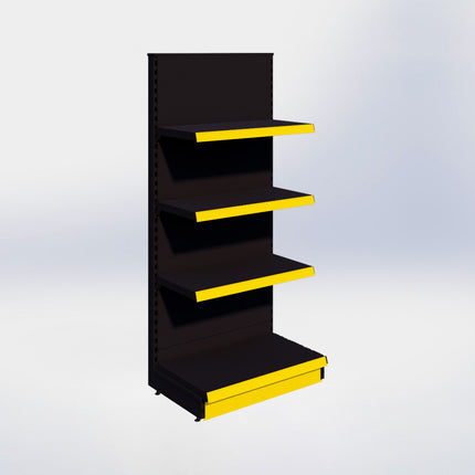 Kopstelling - H180 x B80 x D47 cm - 4 niveaus - Zwart