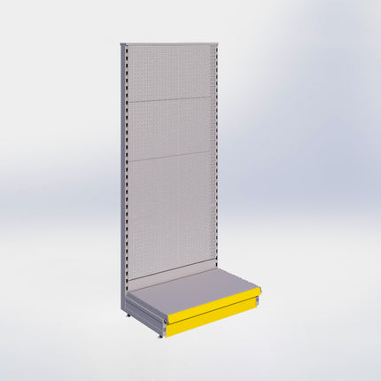 Kopstelling perforatie - H180 x B80 x D47 cm - 1 niveau - Grijs