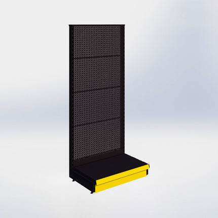 Kopstelling perforatie - H180 x B80 x D47 cm - 1 niveau - Zwart