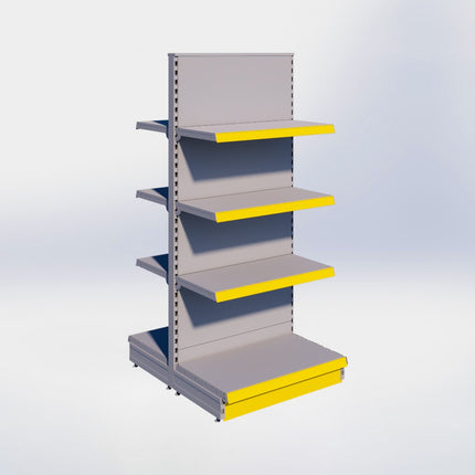 Middenstelling - H180 x B80 x D47 cm - 4 niveaus - Grijs