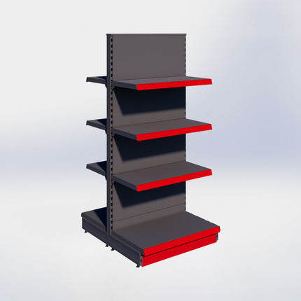 Middenstelling - H180 x B80 x D47 cm - 4 niveaus - Antraciet