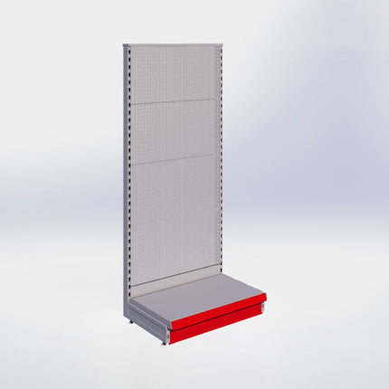 Kopstelling perforatie - H180 x B80 x D47 cm - 1 niveau - Grijs