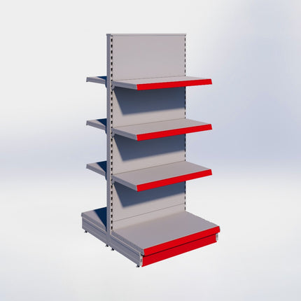 Middenstelling - H180 x B80 x D47 cm - 4 niveaus - Grijs